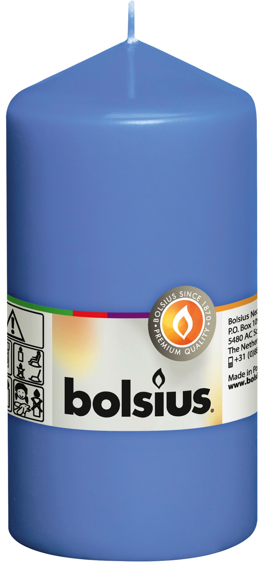 Stompkaars 130/68 Korenbloem blauw Stompkaars 130/68 Korenbloem blauw