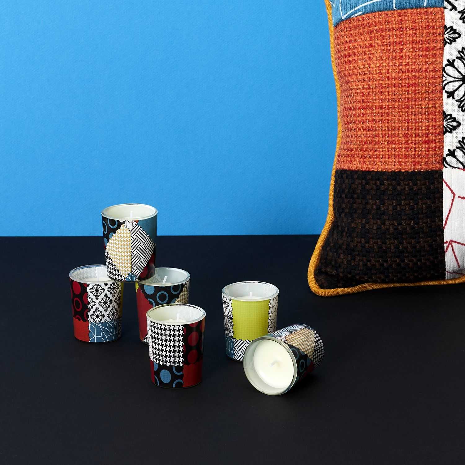Geschenkset met 6 geurkaarsen multicolor