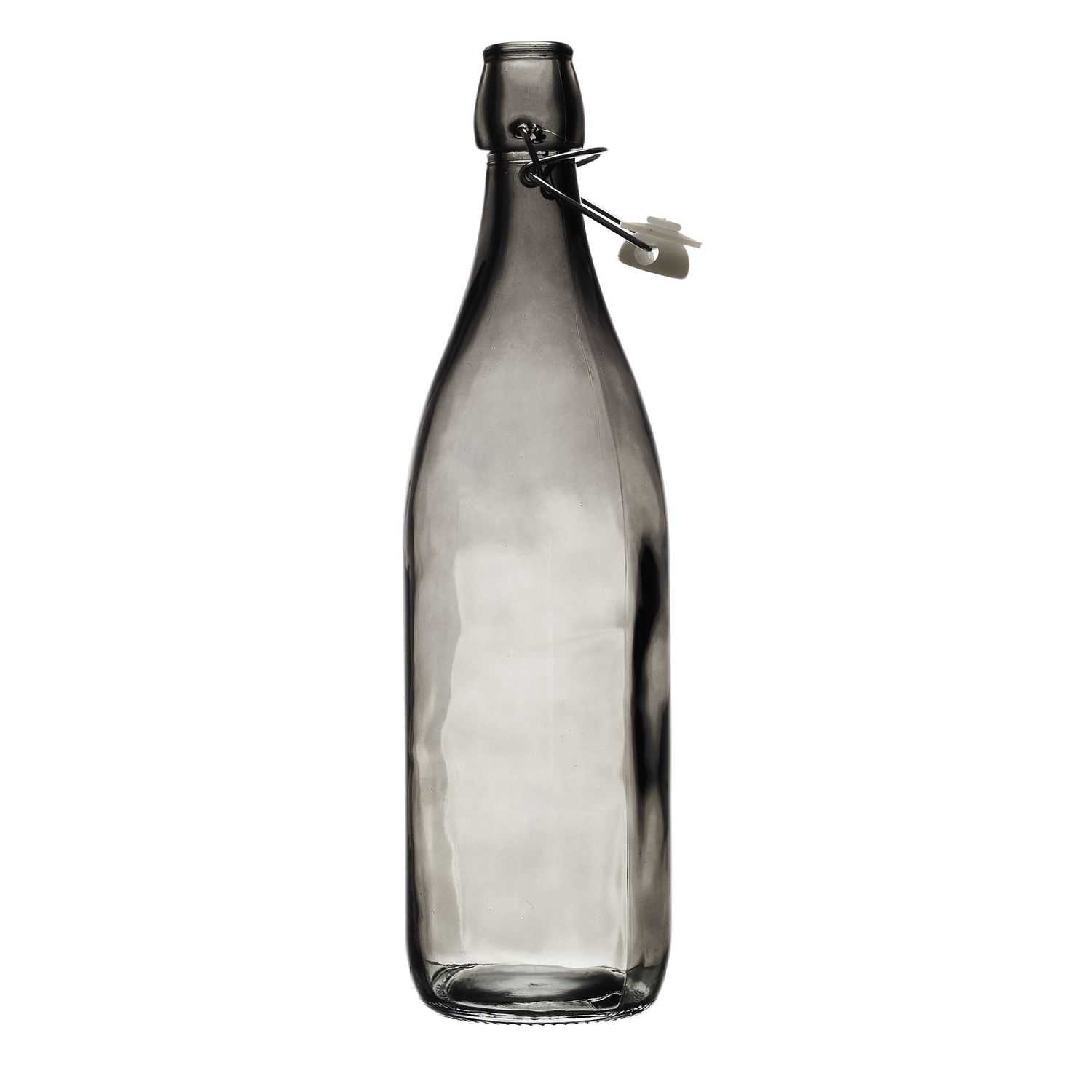 Black Forest Waterfles 1 liter met flipdop Zwart