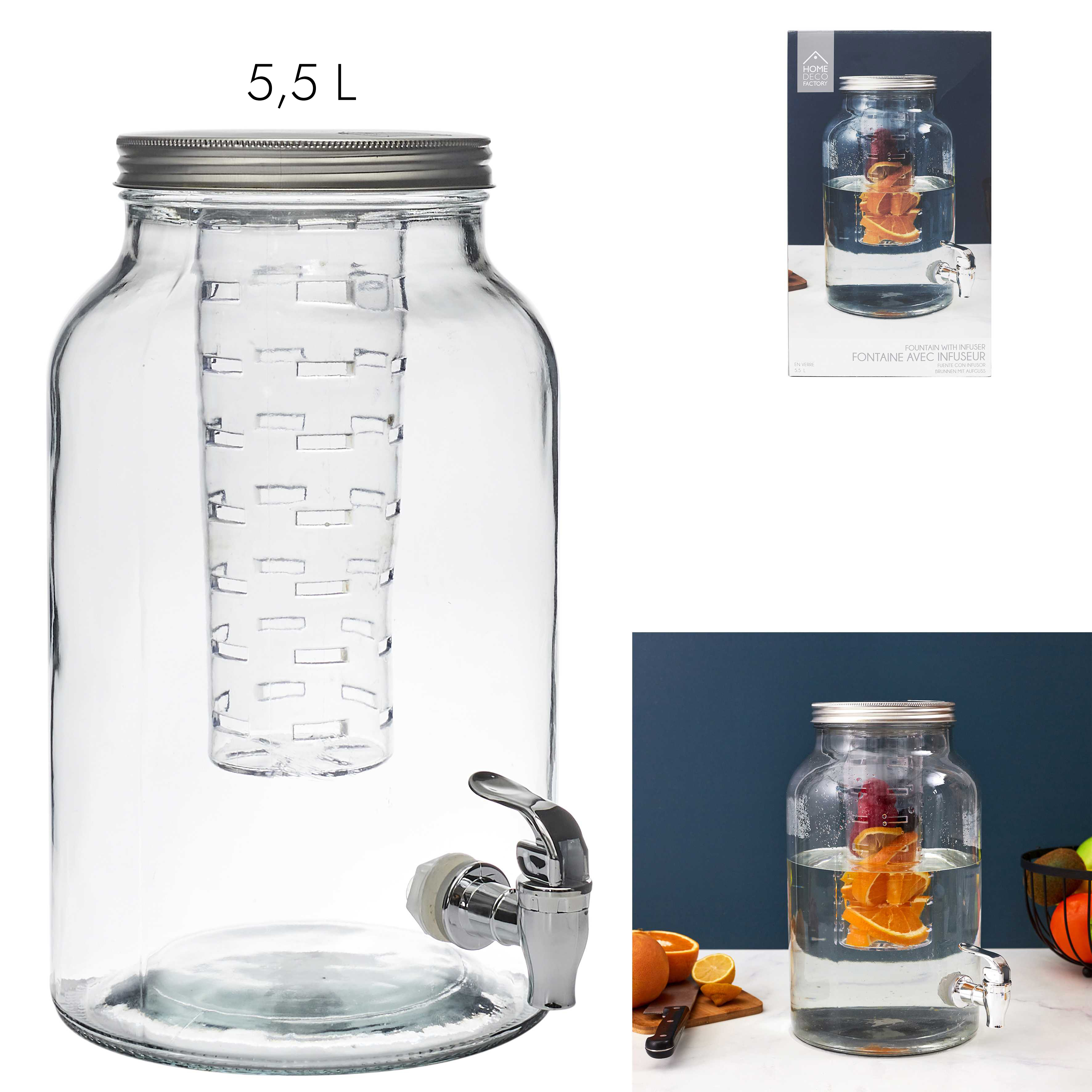 Drankdispenser 5,5L met fruitunit Drankdispenser 5,5L met fruitunit