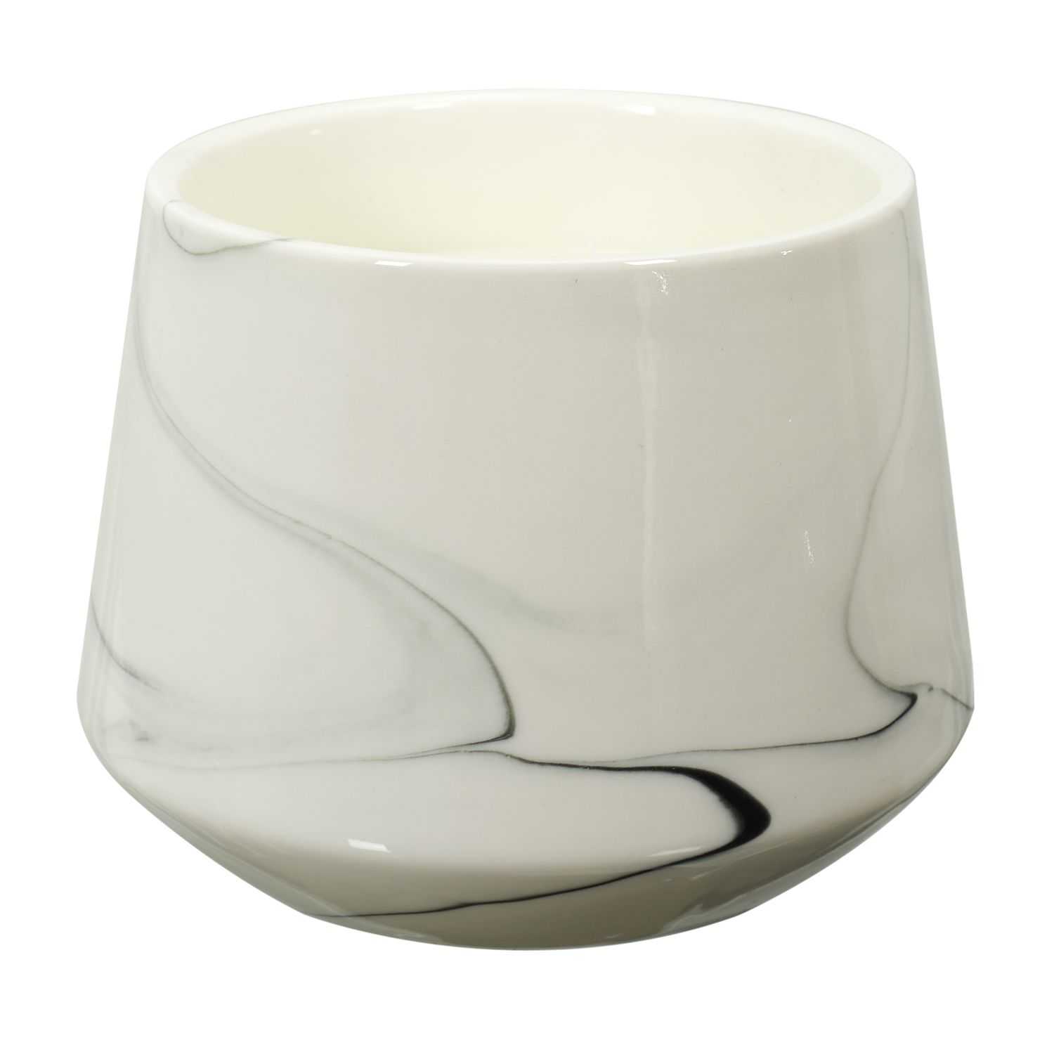 Geurkaars in keramieke houder H13,5cm, Wit