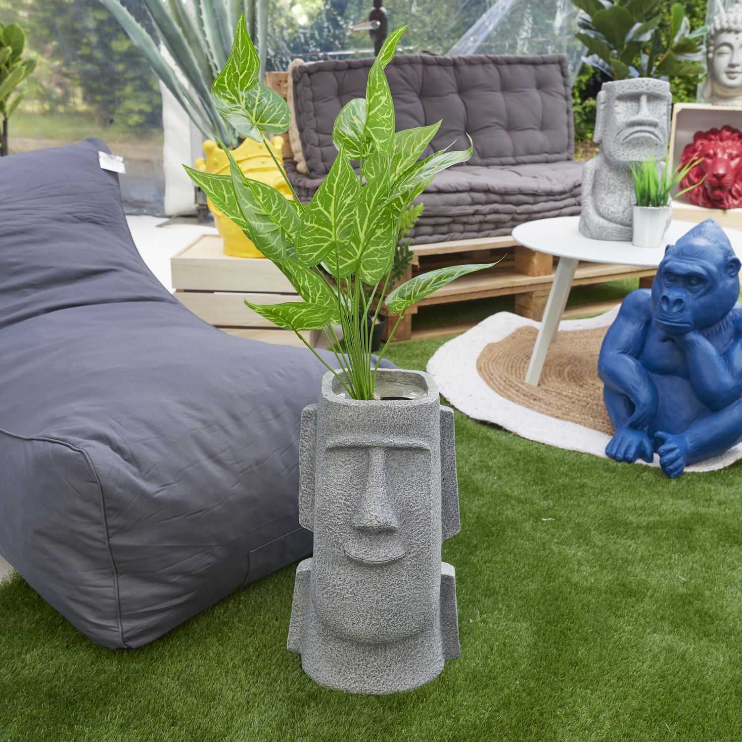 Azteeks beeld met plantenbak H42,5cm