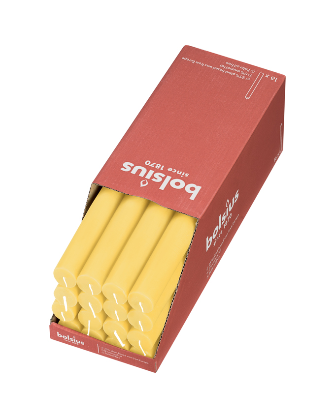 Rustieke tafelkaars 16 stuks Sunny Yellow Rustieke tafelkaars 16 stuks Sunny Yellow